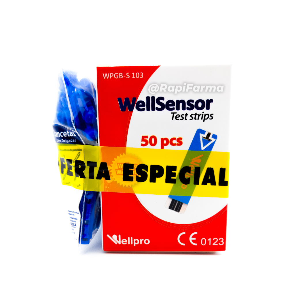 Cintas Glucometro + Lancetas 50 test Wellpro – Rapifarma – Nicaragua